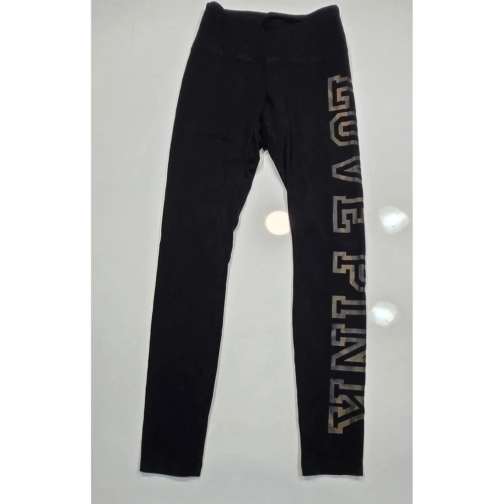 Victoria's Secret PINK Leggings High‎ Waist Black Camo Print Athleisure